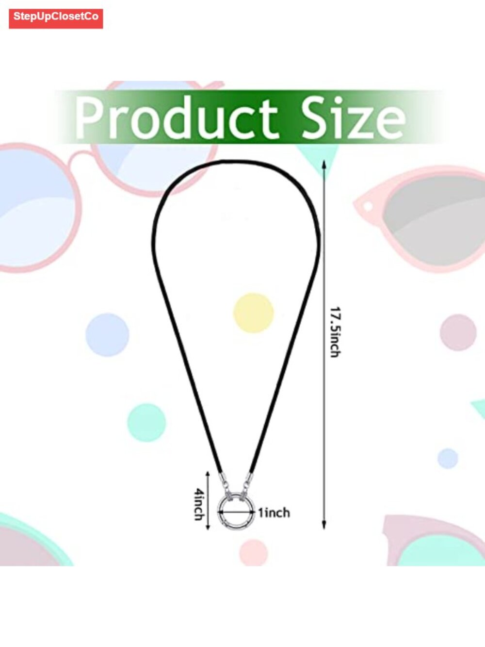 Eyeglass Holder Necklace Chain Strap Cord with Stainless Steel Loop, 3 Pack - Picture 2 of 6
